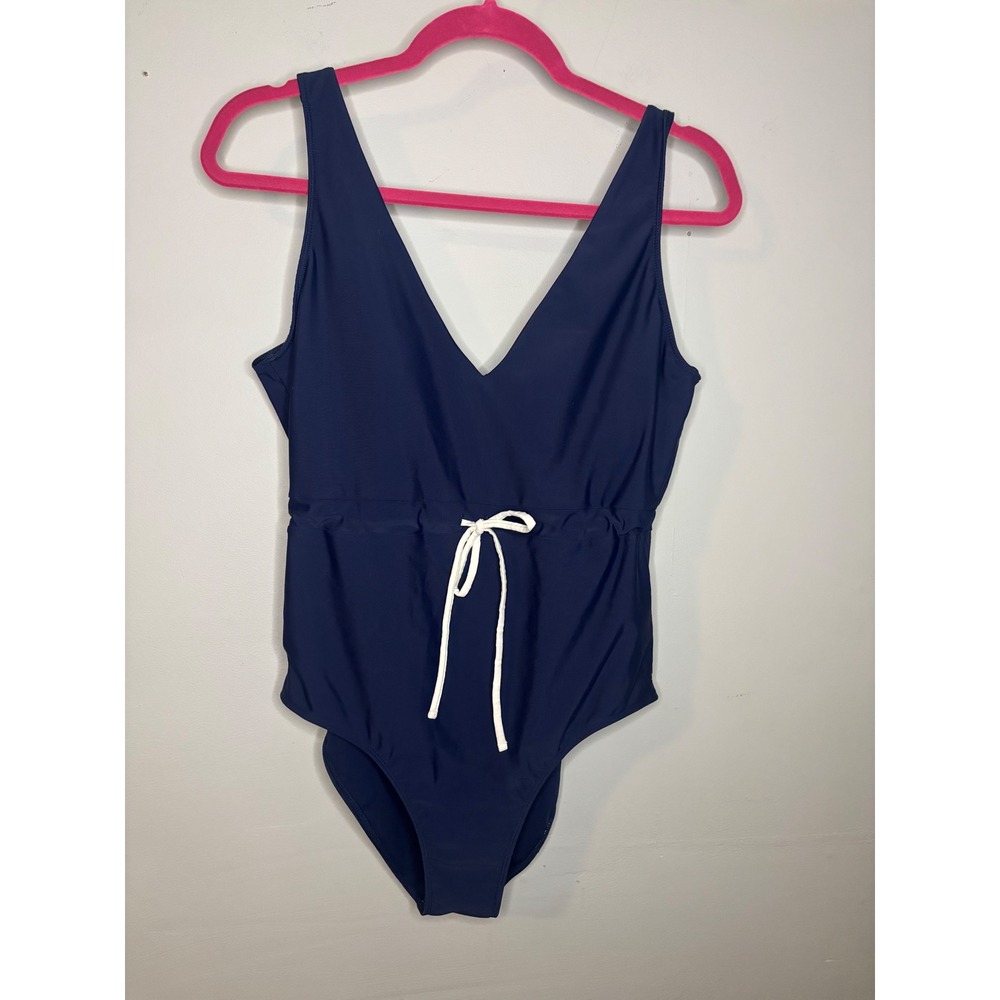 Summersalt Tie Oasis One Piece Swimsuit Navy Tummy Control Size 12